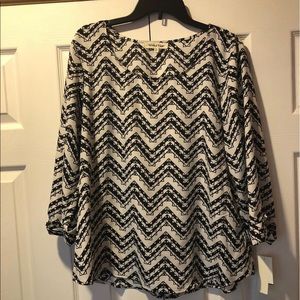 Wishful Park Black and White Aztec Print Top
